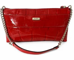 Kate Spade Knightsbridge Red Croc Patent Leather Bow Chain Shoulder Clutch thumbnail 1
