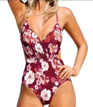 Cupshe Olivia Women XL Floral One Piece Cross Straps Back Tie Floral Swimsuit thumbnail 2