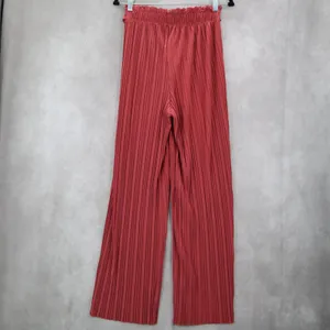 Pink Stripe Belted Wide Leg‎ Boho Pull On Straight Leg Trousers Pant S Small thumbnail 3