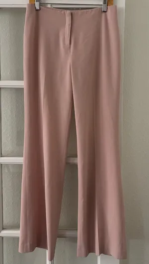 Margaret M Wide-Leg High-Rise Pants — Blush Pink thumbnail 1