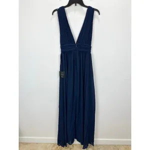 Lulus Heavenly Hues Navy Blue Maxi Dress Chiffon Bridesmaid Formal XS NWT thumbnail 11