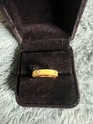 Gorgeous Golden Band with Gemstone Embellished Band Size 7 thumbnail 1