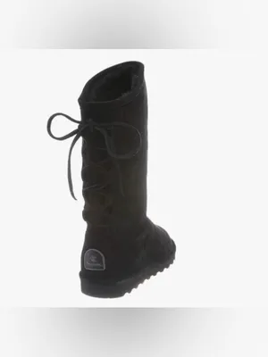 BearPaw Black Tall Women's Suede-Look Boot with Back Bow Size 6.5 thumbnail 6