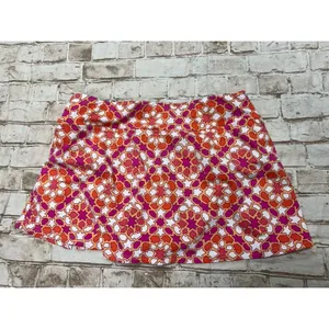 Lands'‎ End Women's 2 Pink Orange Yellow Medallion Swim Skirt Modest XS thumbnail 2