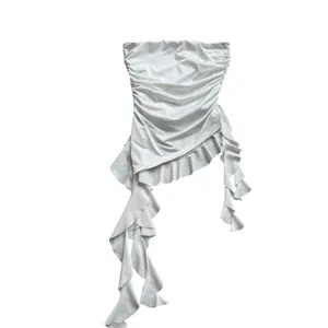 Thirty Thirty Y2K Strapless Asymmetrical Top Womens S White Fairy Festival Rave thumbnail 8