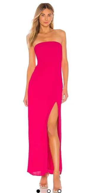 Super down Asher Strapless Dress in Pink thumbnail 1