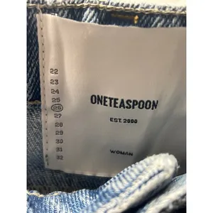 NWT One Teaspoon Size 26 Blue Denim A-Line Side Slit Casual Jean Mini Skirt thumbnail 3