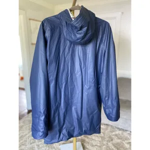 Vintage David Taylor Hooded Raincoat Navy Granola Plaid Lined‎ Warm Cozy Preppy thumbnail 3