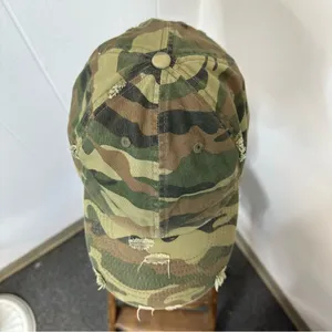 KBETHOS Vintage Camo Distressed Baseball Cap Hat Green Brown Black 100% Cotton thumbnail 7