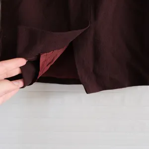 Chocolate Brown Vintage Wool Midi High Waisted Skirt thumbnail 4