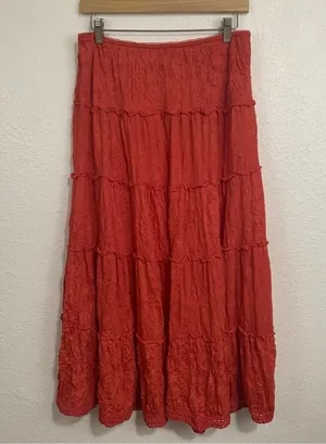 Personal Identity Boho Ombre Crochet Hem Skirt Size M thumbnail 1