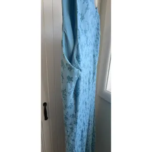 Vintage Banana Republic Y2K 2002 Blue Floral Ruched Midi Dress Size 6 thumbnail 10