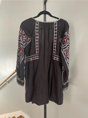 Free People All My Life Embroidered Smocked Mini Dress Size Small thumbnail 4