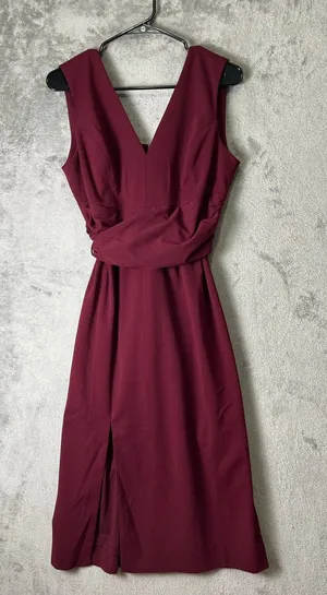Dress the Population Alessia Sheath Cocktail Dress Plum Slit Large Elegant New thumbnail 1