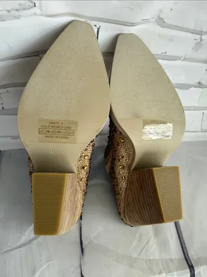Vintage Havana Dante Gold Rhinestone Pointed Toe Low Heel Mule - NWOB thumbnail 8