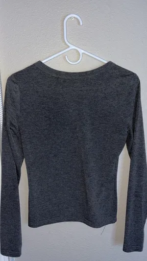 XS Amazon fitted grey long sleeve Gray thumbnail 3