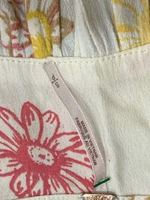 Free People Cream Dress with Pink and Yellow Floral Print EUC thumbnail 8