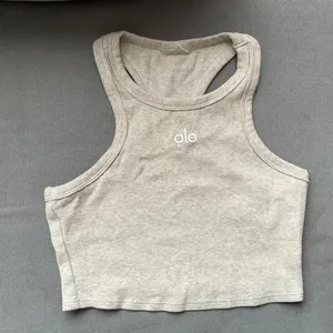 Alo Yoga Aspire Tank Oatmeal Heather/White XS thumbnail 2