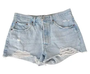 Levi's 501 Distressed Cut Off Jean Shorts Sz 31 thumbnail 1