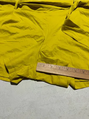 Loft NWT Tie-Waist Shorts Yellow XL cotton MSRP $50 thumbnail 3