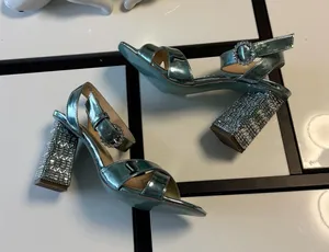 💎 Title Betsey Johnson SB-BEA Light Blue Rhinestone Block Heels ✨ Size 7M thumbnail 1