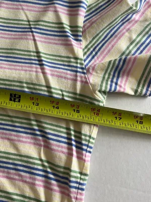 Pact Sz S Multicolor Striped Organic Cotton Essential Crewneck Tee Shirt thumbnail 7
