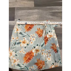 Sag Harbor Sage Green Floral Silk‑Cotton Wrap Skort Size 10 High‑Waist thumbnail 6
