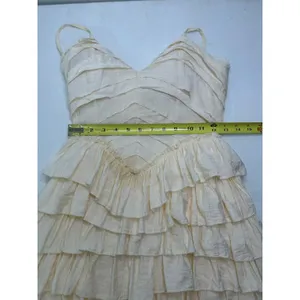 Lucy Paris Antique White Ruffle Coquette Cottagecore Romantic Mini Dress Size S thumbnail 8
