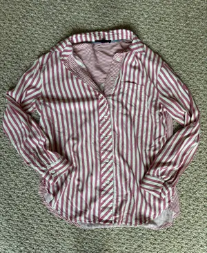 striped long sleeve blouse Red thumbnail 1