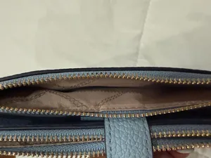 Michael Kors Adele Double Zip Leather Wristlet Wallet - Denim Blue thumbnail 5