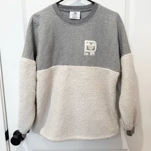 Disney Womens Sherpa Fleece Spirit Jersey Shirt XS Gray Vacation Travel Parks thumbnail 1