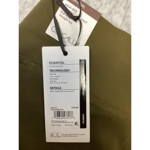 CALIA Womens Essential High-Rise Straight Leg Pant Dark‎ Khaki Olive Large NWT thumbnail 5
