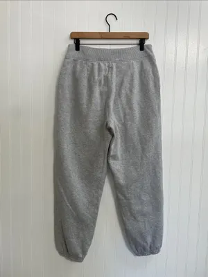 AERIE Fleece Corset Jogger Zip Front Sweatpants in Heather Gray Size L thumbnail 3