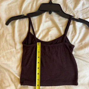 SheIn Dark Brown Ribbed Y2K Crop Cami Tank Top Size Small thumbnail 4