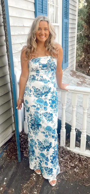 Blue Floral Maxi Dress Thats So Fetch US thumbnail 1