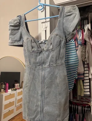 denim mini dress Blue thumbnail 1