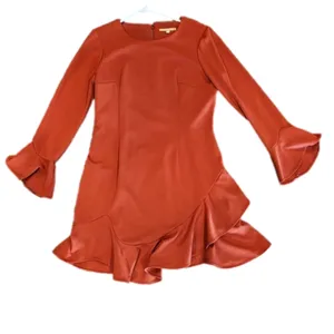 Gianni Bini The In Crowd Bell Sleeve Ruffle Sophie Mini Dress burnt orange 12 thumbnail 3