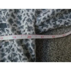 Vintage Andhurst Pajama Top Medium White Blue‎ Paisley Button Front Loungewear thumbnail 5