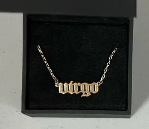 Gold ‘Virgo’ Astrology Zodiac Sign Charm Necklace Choker Jewelry ✨ thumbnail 4