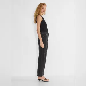 Denim Forum The Arlo High Rise Straight Jean in Black‎ Size 26 x 26 L thumbnail 3