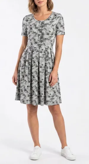 LuLaRoe Dress Womens S Amelia Gray Black White Abstract Splatter Print Excellent thumbnail 1
