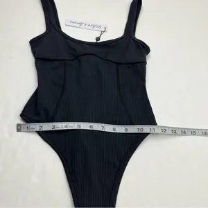 For‎ Love & Lemons Ribbed Black Bodysuit Tank Thong Back Womens Size XS NEW thumbnail 9