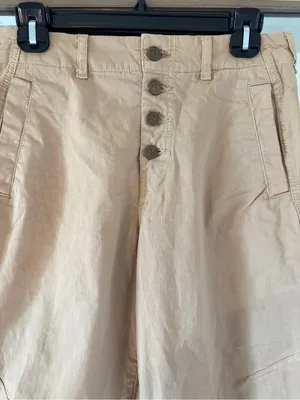 Pilcro The Arin Mid-Rise Button-Front Barrel Pants Linen Blend Edition size 29P thumbnail 2