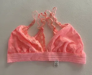 Aerie Pink Lace Bralette Size Small Sheer Floral Stretch Bra Top thumbnail 1