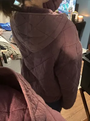 wild fable Quilted Hooded coat in Mauve thumbnail 3