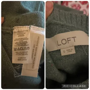 LOFT Size Small Green Crew Neck Sweater Classic Knit Design thumbnail 4