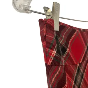 Covington Red Black White Tartan Plaid Stretch A-Line Holiday Christmas Skirt 4 thumbnail 4