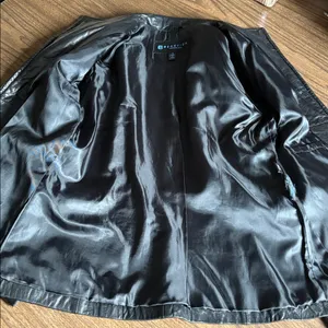 Kenneth Cole Reaction Black Leather Jacket Medium thumbnail 4