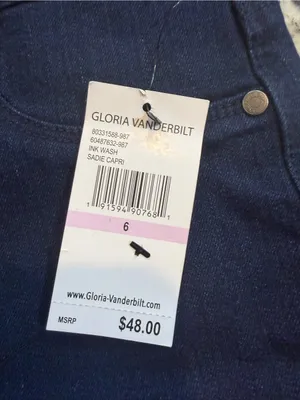 Gloria Vanderbilt Dark Blue Women's Capris thumbnail 2