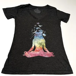 The Mountain Womens Size Small Grey Gray Short Sleeve Shirt Yoga‎ Zen Peaceful thumbnail 1